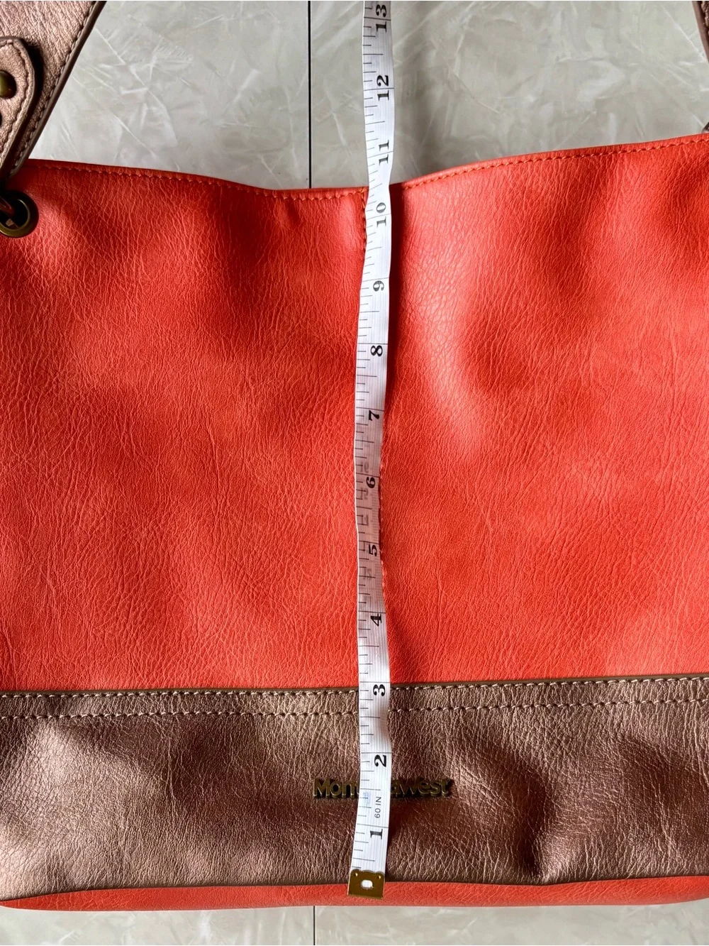 Montana West Coral and Bronze Two-Tone Shoulder Bag